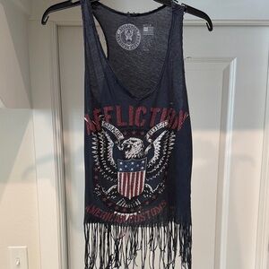 Affliction Fringe Tank with American Eagle